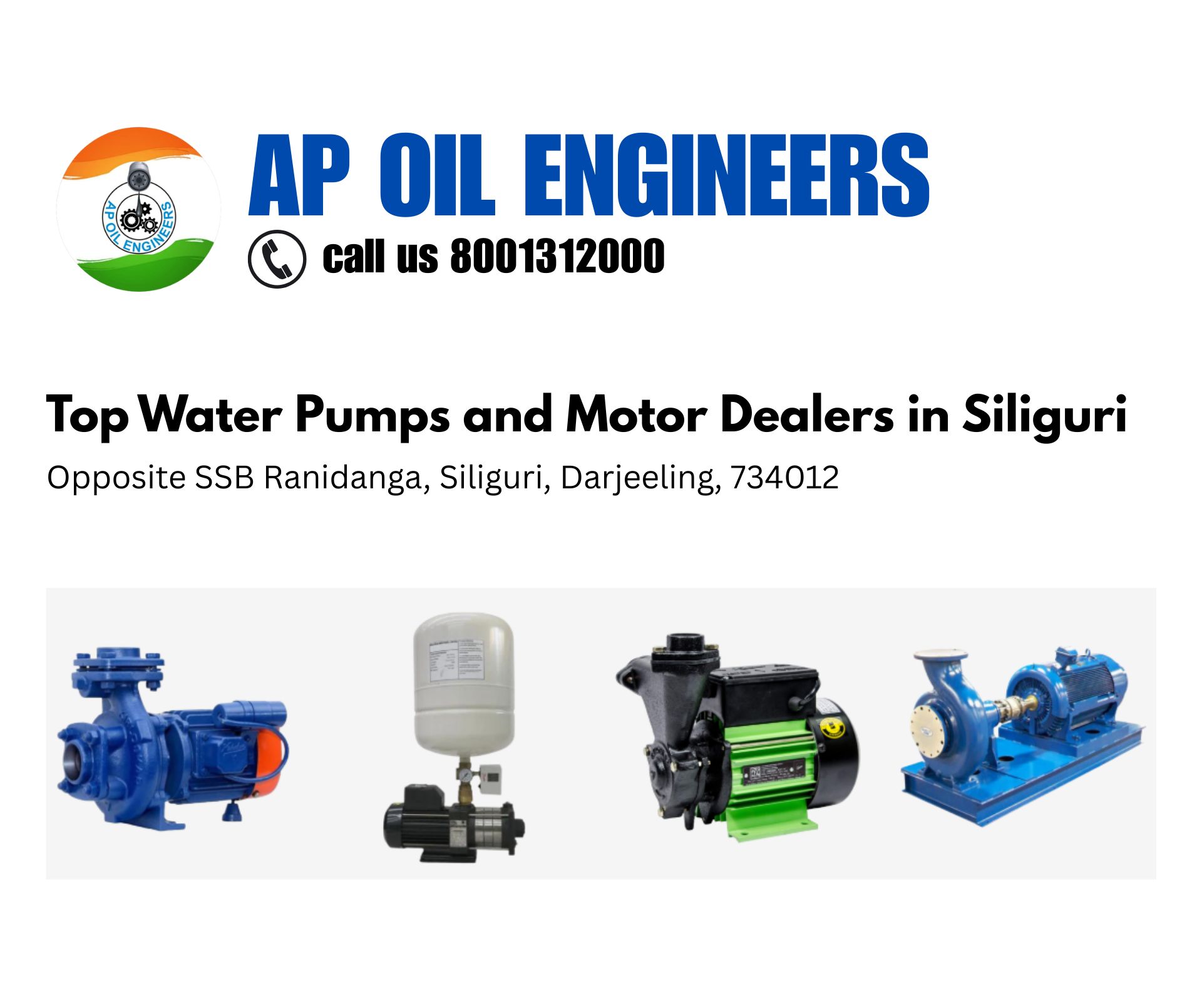 Top Water Pumps and Motors Dealers in Siliguri - AP Oil Engineers